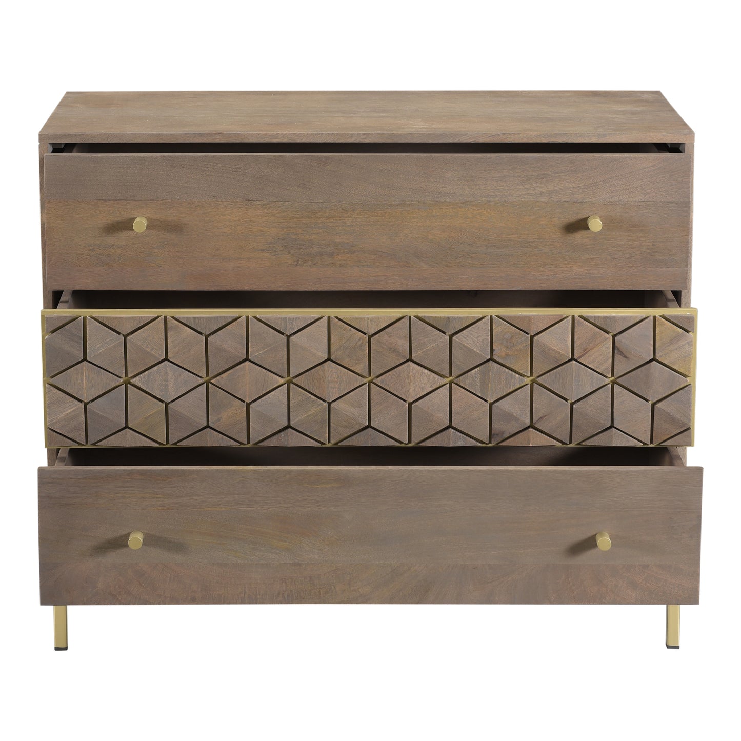 Corolla Three Drawer Chest By Moe's Home Collection | Drawers | Modishstore - 4