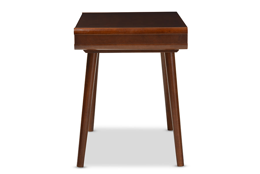 Baxton Studio Casarano Mid century Modern Dark Walnut and White