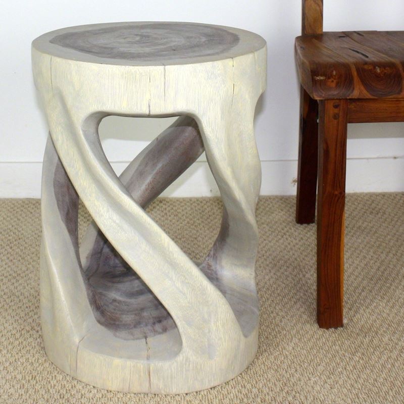 Haussmann Round Wild Twisted Vine 14" Dia - Agate Grey | Stools & Benches | Modishstore-4