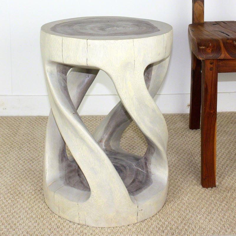 Haussmann Round Wild Twisted Vine 14" Dia - Agate Grey | Stools & Benches | Modishstore