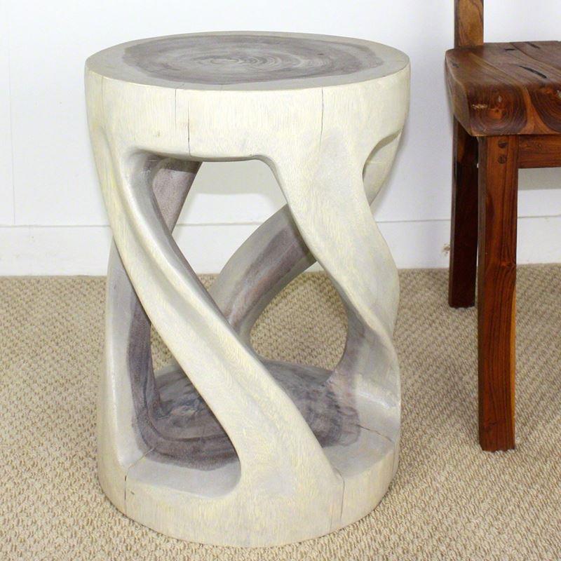 Haussmann Round Wild Twisted Vine 14" Dia - Agate Grey | Stools & Benches | Modishstore-2