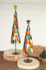 Recycled Metal Christmas Trees S/2 By Kalalou