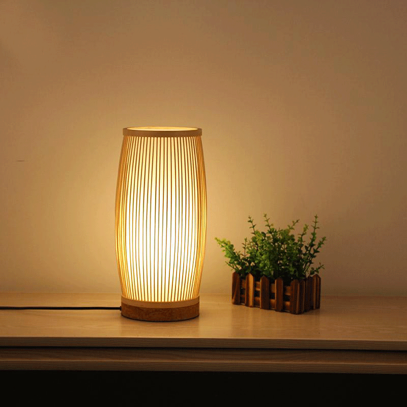 Round Bamboo Wicker Rattan Bucket Table Lamp by Artisan Living – Modish ...