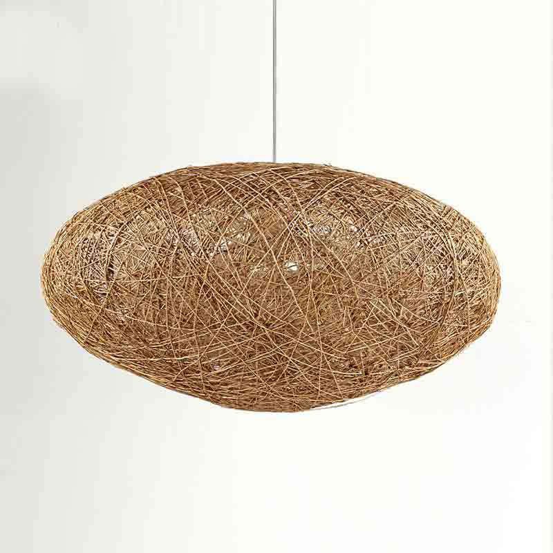 Round Wicker Rattan Bird Nest Pendant Light By Artisan Living | Pendant Lamps | 12106S | Modishstore - 7