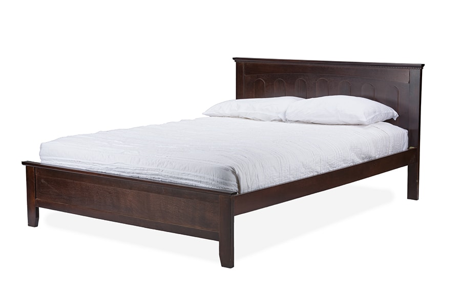 baxton studio spuma cappuccino wood contemporary twin size bed | Modish Furniture Store-2