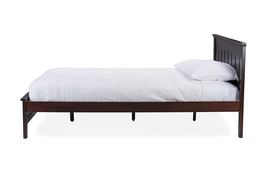 baxton studio spuma cappuccino wood contemporary twin size bed | Modish Furniture Store-4