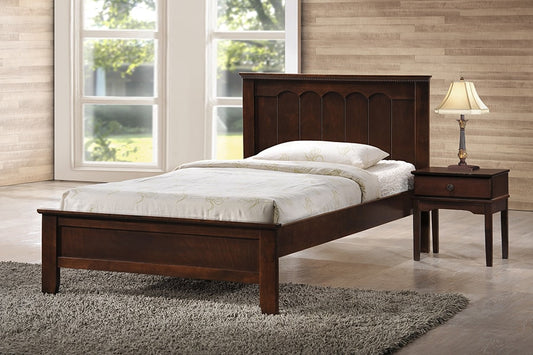 Baxton Studio Schiuma Cappuccino Wood Contemporary Twin-Size Bed | Modishstore | Beds