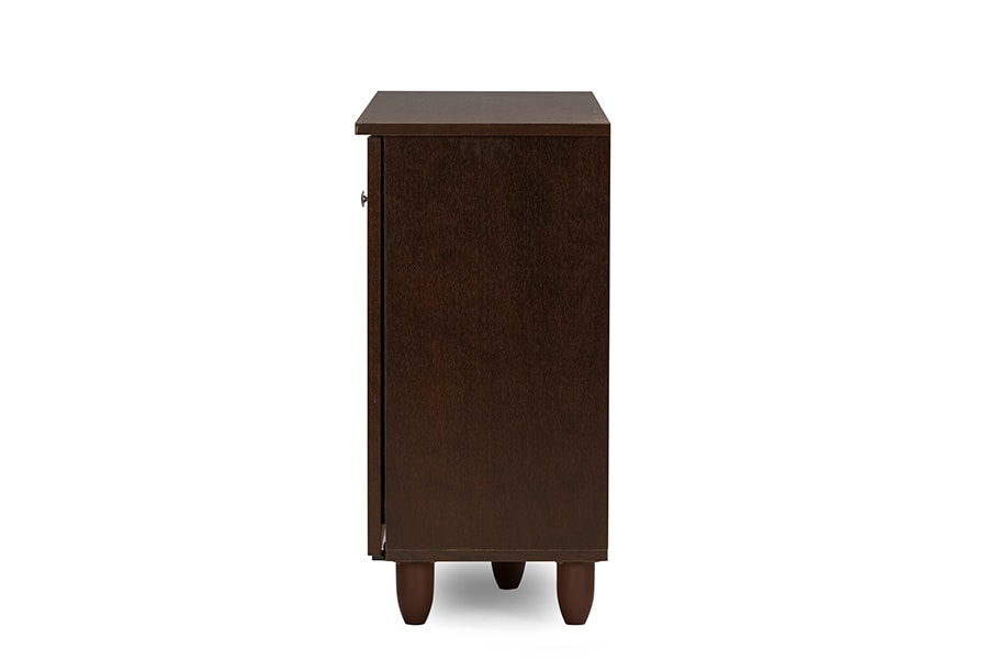 baxton studio fernanda modern and contemporary 3 door oak brown wooden entryway shoes storage wide cabinet | Modish Furniture Store-9