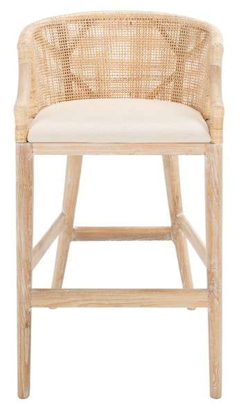 Safavieh Brando Bar Stool - Natural White Wash | Bar Stools | Modishstore - 3