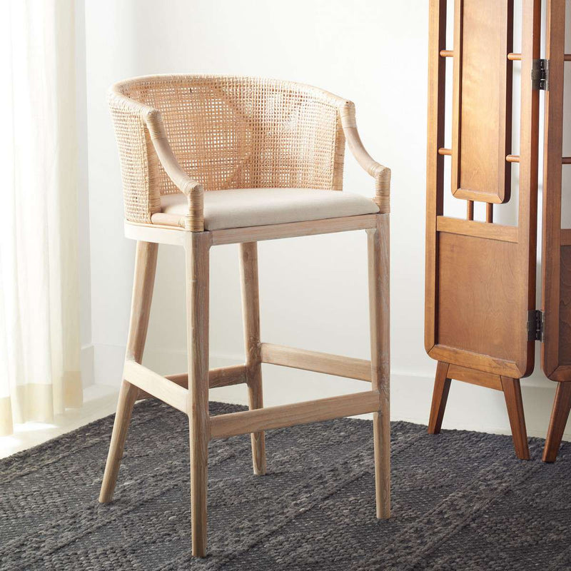 Safavieh Brando Bar Stool Natural White Wash