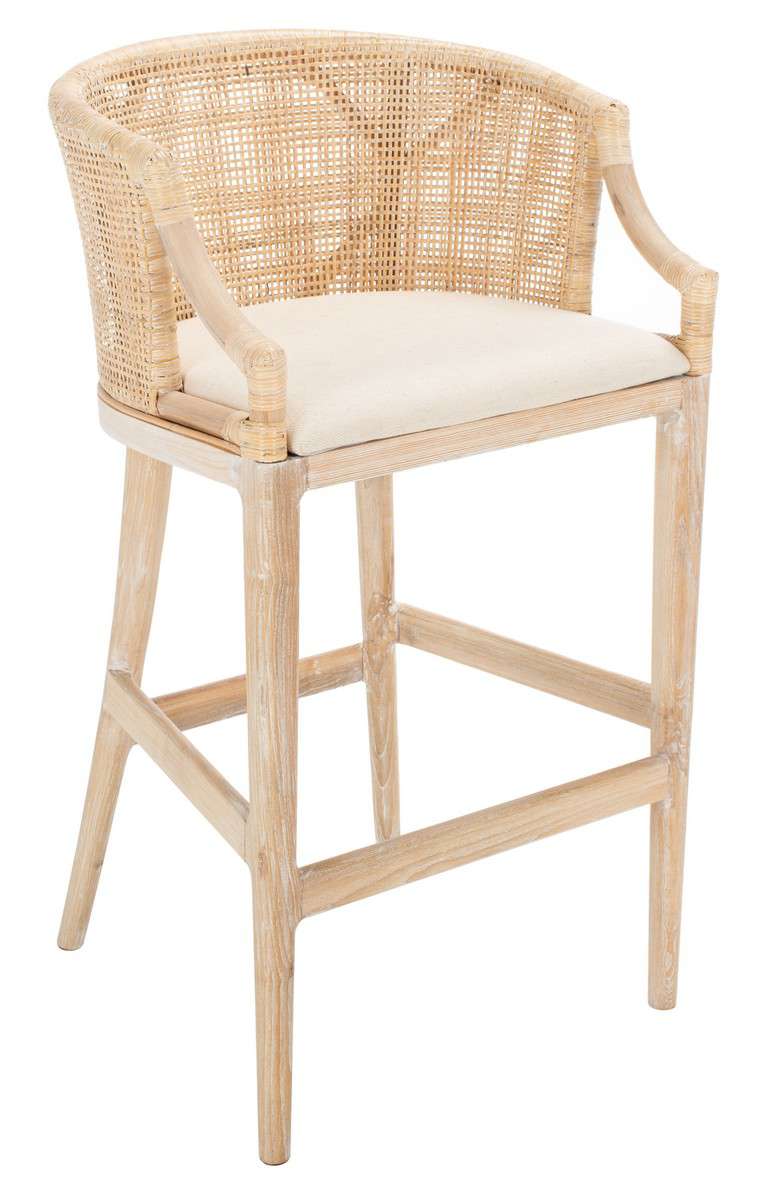 Safavieh Brando Bar Stool - Natural White Wash | Bar Stools | Modishstore - 2