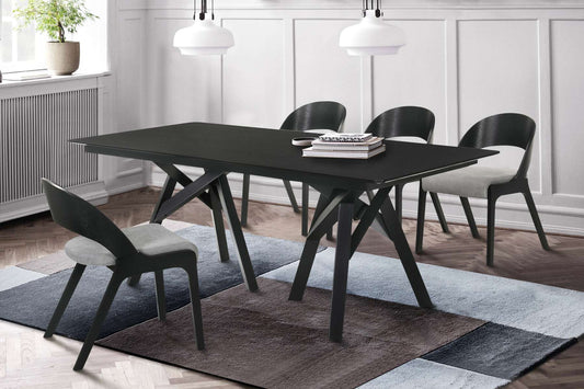 Cortina and Polly 5 Piece Black Rectangular Dining Set By Armen Living | Dining Sets | Modishstore