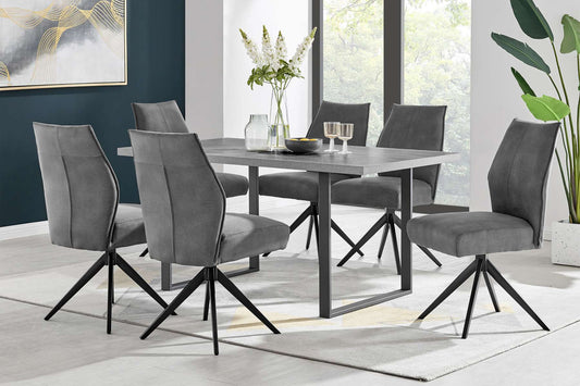 Fenton and Charcoal Monarch 7 Piece Modern Rectangular Dining Set By Armen Living | Dining Sets | Modishstore