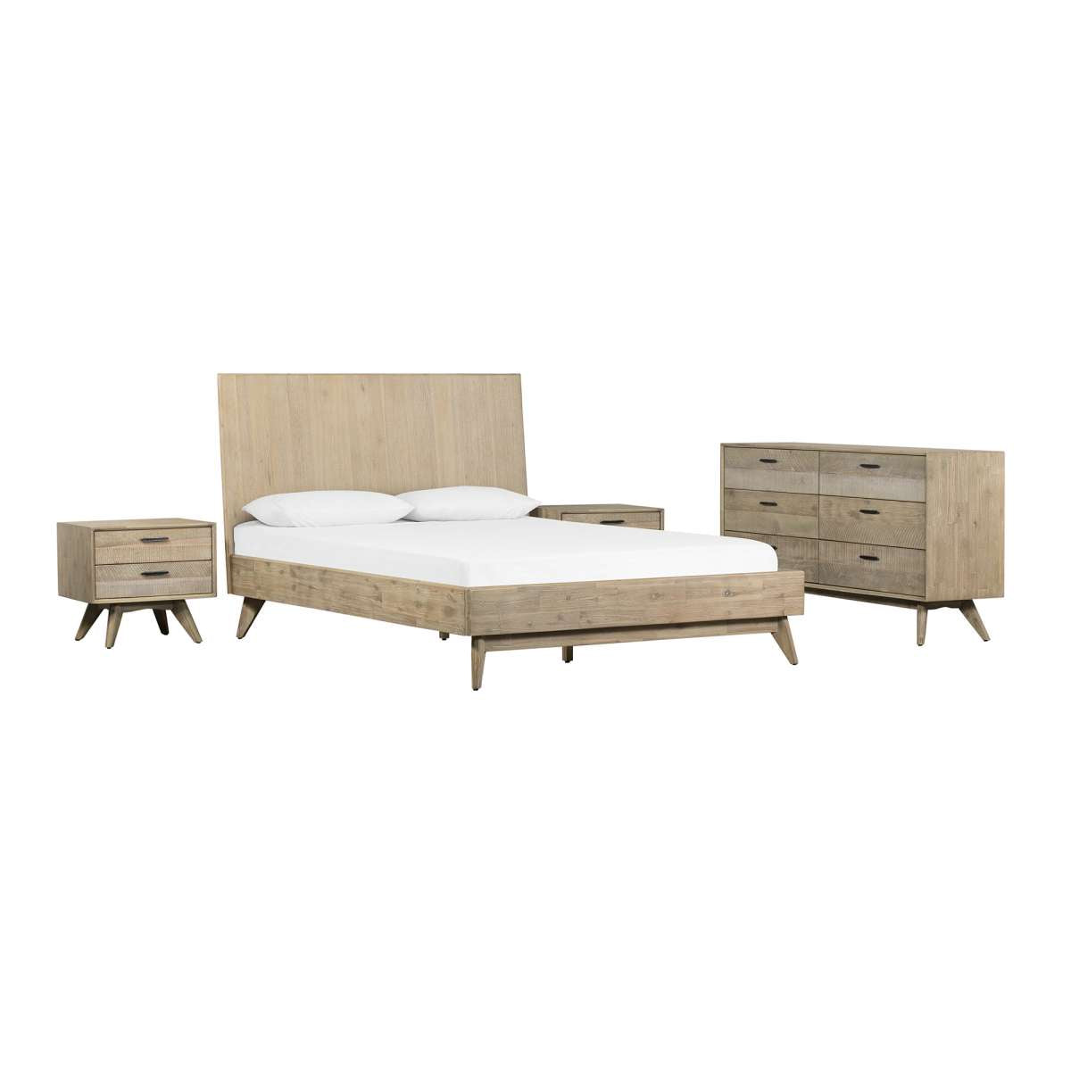 Baly 4 Piece Acacia King Platform Bedroom Set with Dresser and Nightstands By Armen Living | Bedroom Sets |  Modishstore  - 2