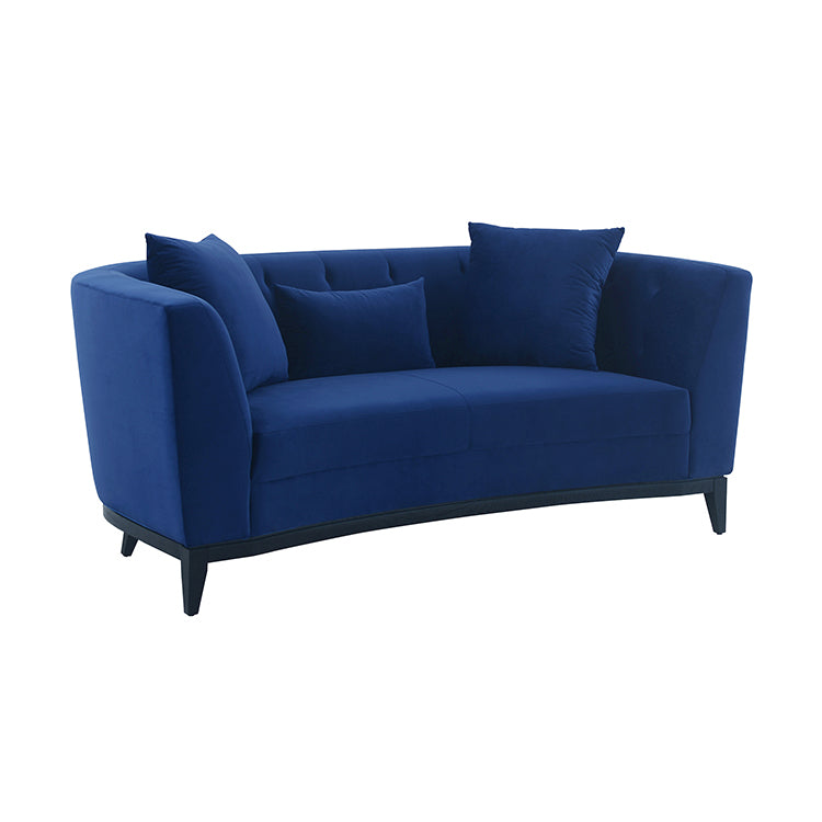 Melange 3 Piece Blue Velvet Living Room Seating Set By Armen Living | Sofas |  Modishstore  - 4