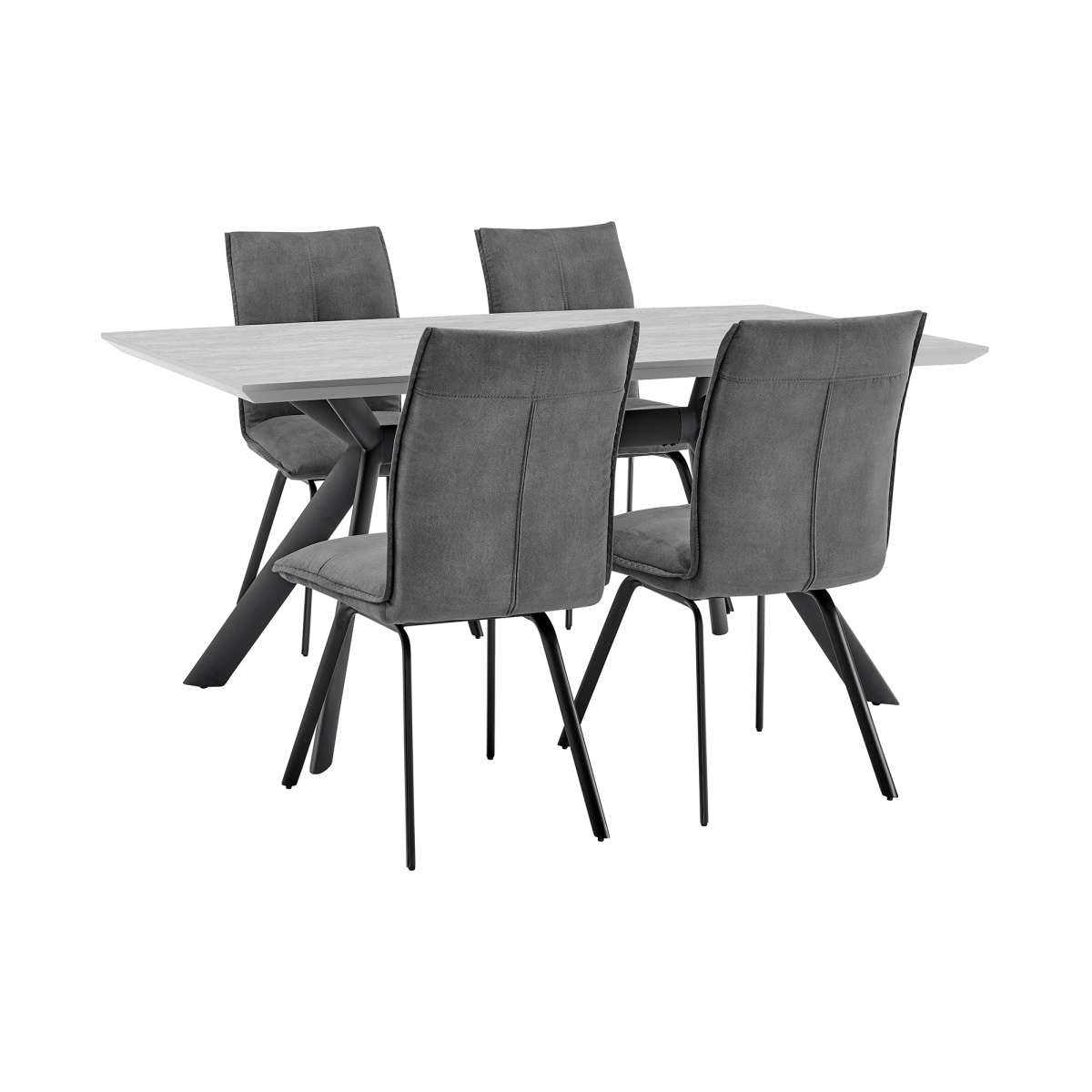 Margot and Charcoal Rylee 5 Piece Modern Rectangular Dining Set By Armen Living | Dining Sets | Modishstore - 2