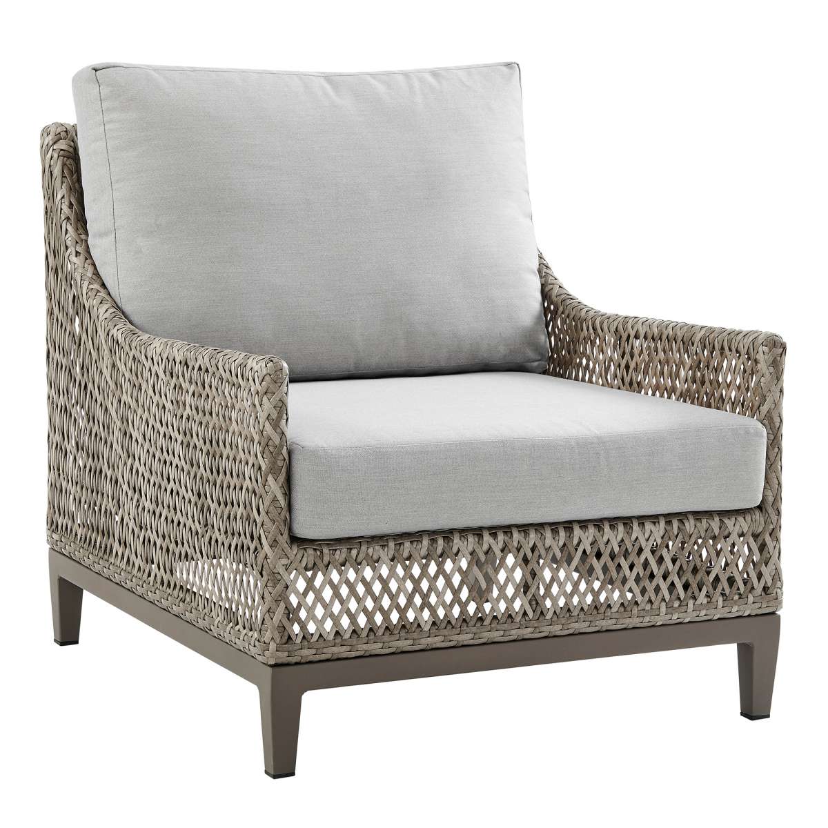 Grenada 4 Piece Outdoor Gray Fabric and Wicker Conversation Set By Armen Living | Outdoor Sofas, Loveseats & Sectionals |  Modishstore  - 3