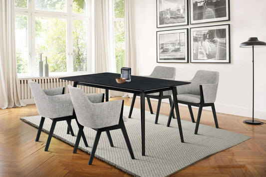 Westmont and Renzo Grey and Black 5 Piece Dining Set By Armen Living | Dining Sets | Modishstore