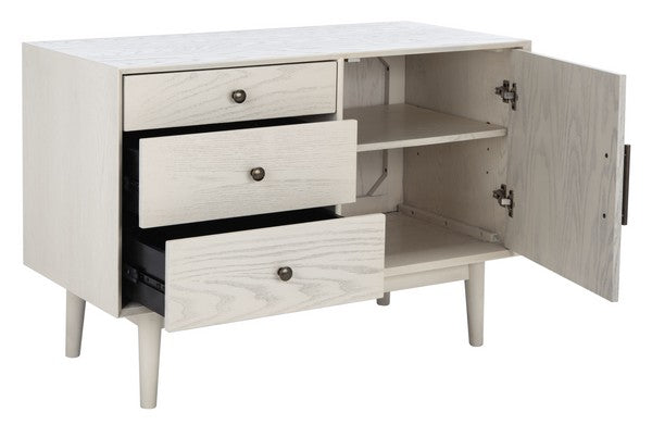 Safavieh Elissa Mid-Century Sm Media - White Washed | Cabinets | Modishstore - 4