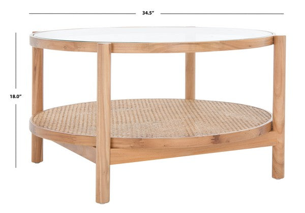 Safavieh Karyna Rattan & Glass Table - Clear | Coffee Tables | Modishstore - 3