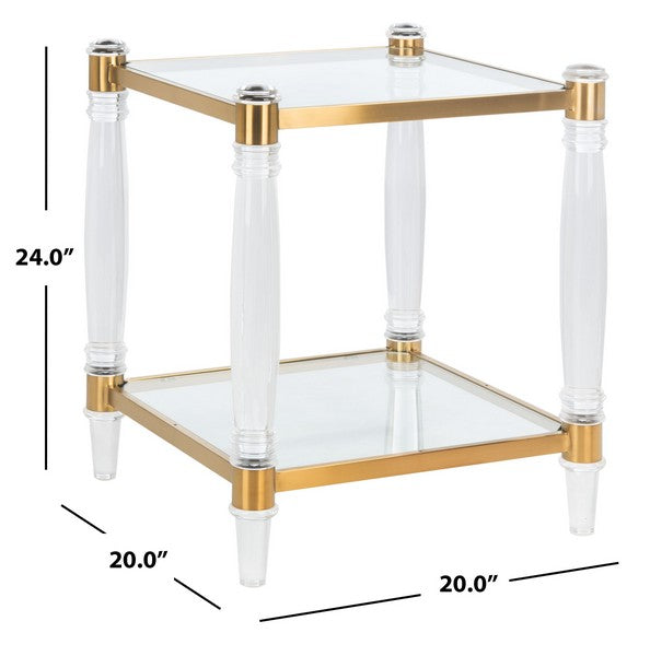 Safavieh Isabelle Acrylic Accent Table - Brass | Accent Tables | Modishstore - 3