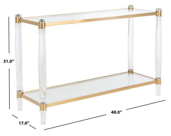 Safavieh Isabelle Acrylic Console Table - Brass | Console Tables | Modishstore - 3