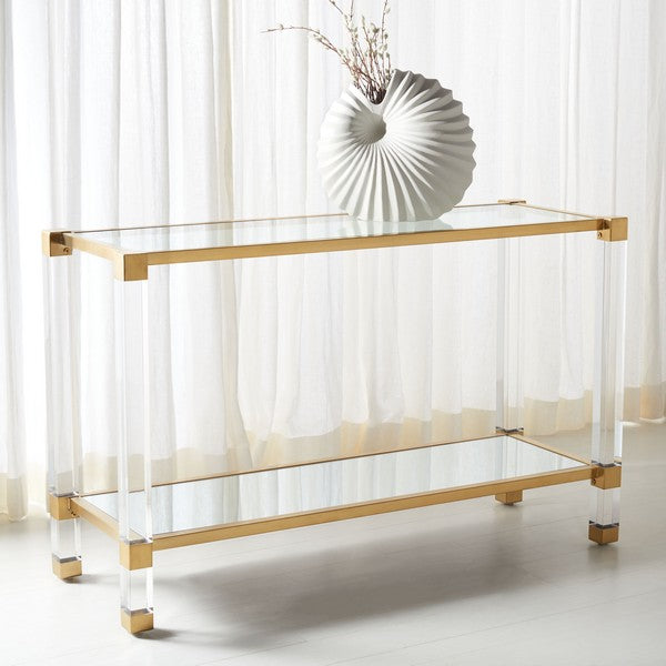 Safavieh Angie Acyrlic Console Table - Brass | Console Tables | Modishstore