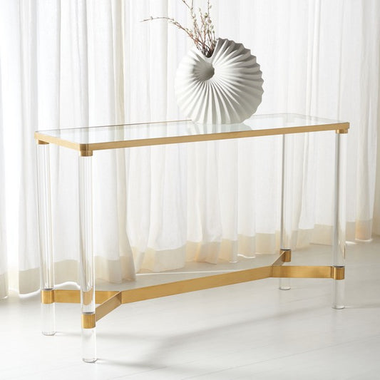 Safavieh Suzanna Acrylic Console Table - Brass | Console Tables | Modishstore