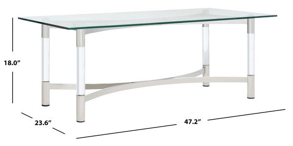 Safavieh Letty Acrylic Coffee Table - Silver | Coffee Tables | Modishstore - 4