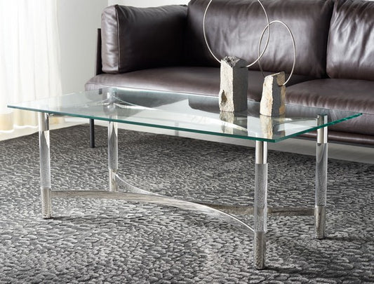 Safavieh Letty Acrylic Coffee Table - Silver | Coffee Tables | Modishstore