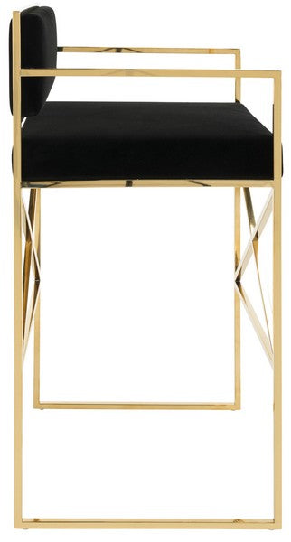 Safavieh Kian Barstool - Black | Bar Stools | Modishstore - 4