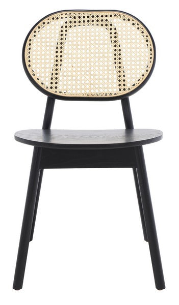 Safavieh Kristianna Rattan Back Chair Set Of 2 - Black | Dining Chairs | Modishstore - 2