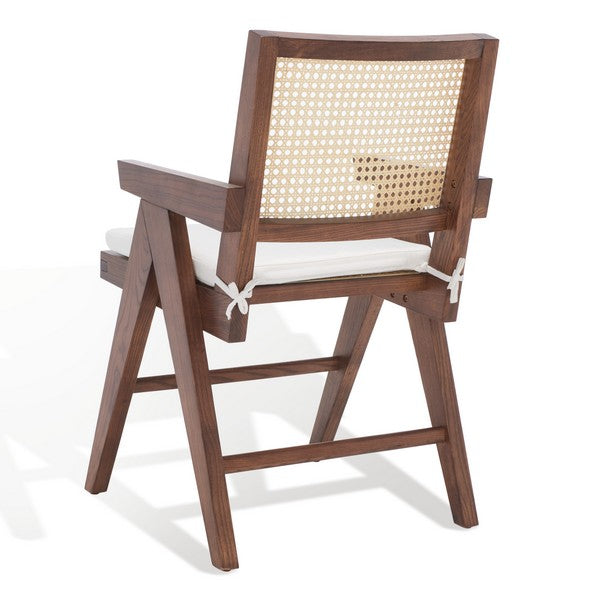 Safavieh Colette Rattan Armchair - Walnut | Dining Chairs | Modishstore - 4