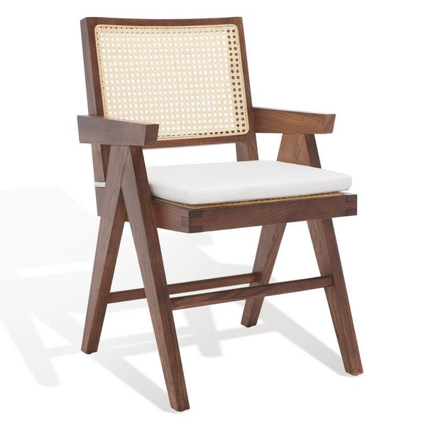 Safavieh Colette Rattan Armchair - Walnut | Dining Chairs | Modishstore