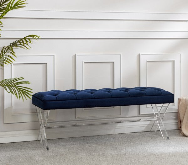 Safavieh Tourmaline Acrylic Bench - Navy | Benches | Modishstore