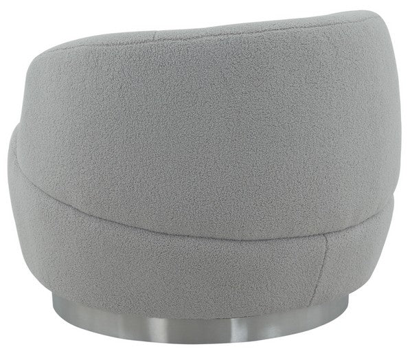 Safavieh Flynn Faux Lamb Wool Swivel Ch - Light Gray | Accent Chairs | Modishstore - 4