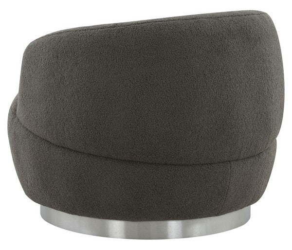 Safavieh Flynn Faux Lamb Wool Swivel Ch - Dark Gray | Accent Chairs | Modishstore - 4