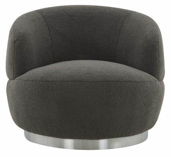 Safavieh Flynn Faux Lamb Wool Swivel Ch - Dark Gray | Accent Chairs | Modishstore - 2