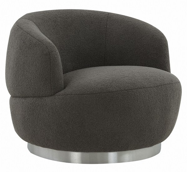 Safavieh Flynn Faux Lamb Wool Swivel Ch - Dark Gray | Accent Chairs | Modishstore - 5