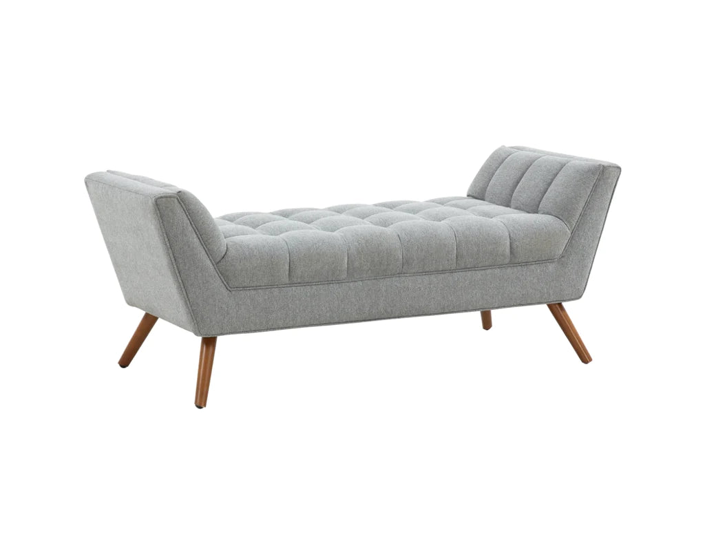 Safavieh Damian Tufted Bench - Light Gray | Benches | Modishstore - 5