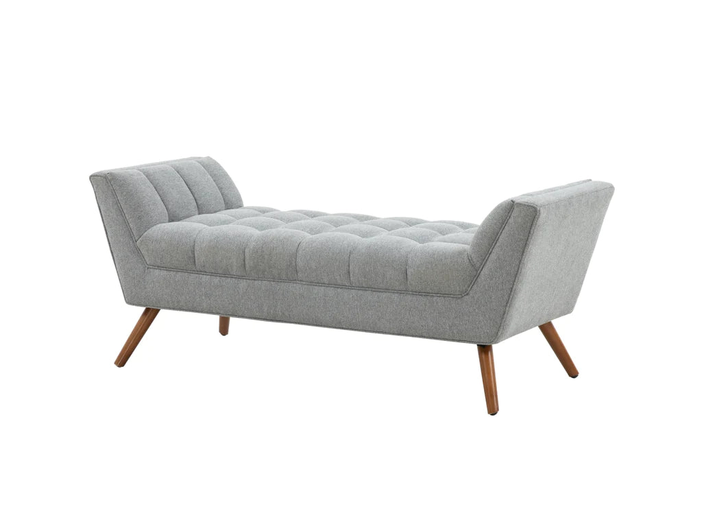 Safavieh Damian Tufted Bench - Light Gray | Benches | Modishstore - 4