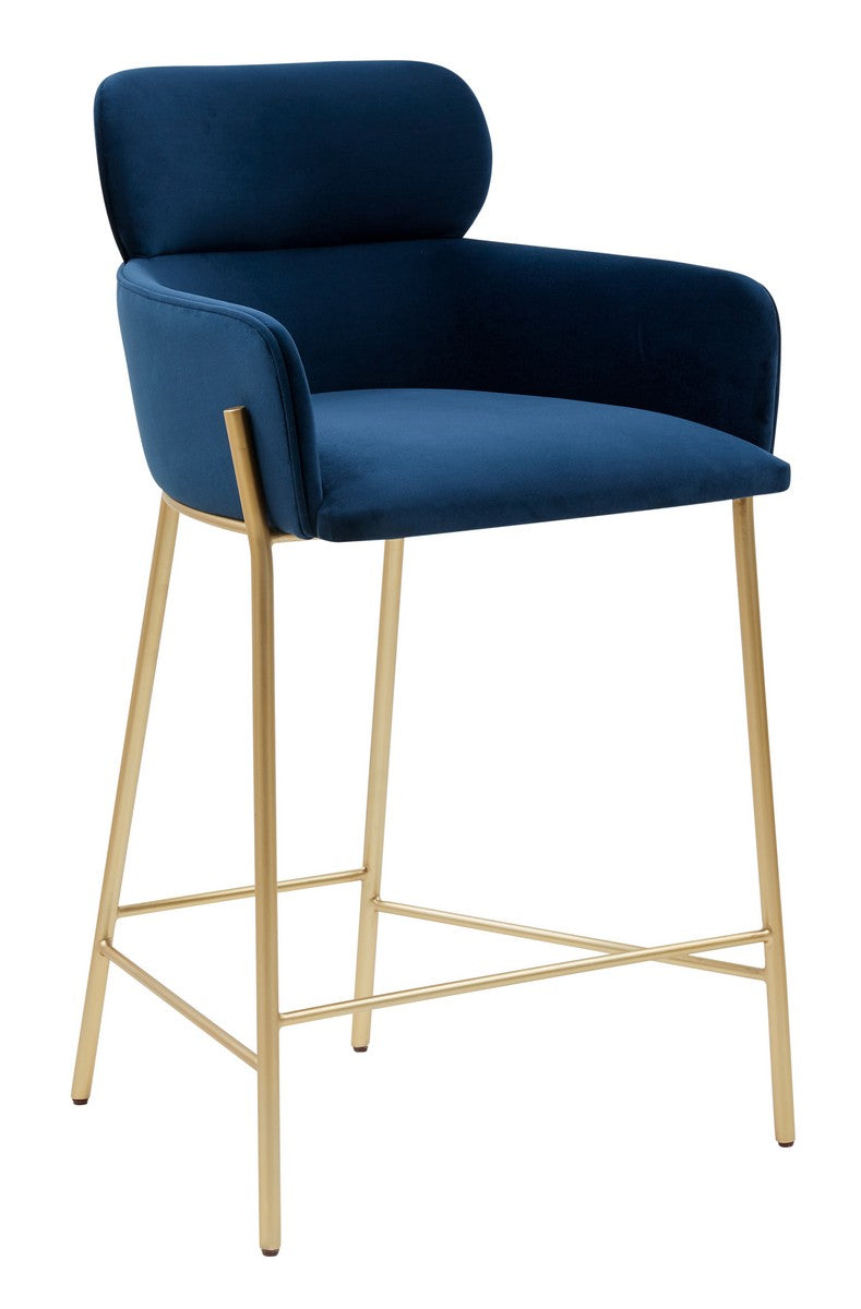 Safavieh Charlize Velvet Counter Stool | Bar Stools | Modishstore - 4