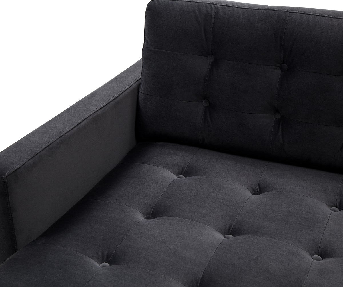 Safavieh Curtis Tufted Chaise - Dark Gray | Lounge Chairs | Modishstore - 4