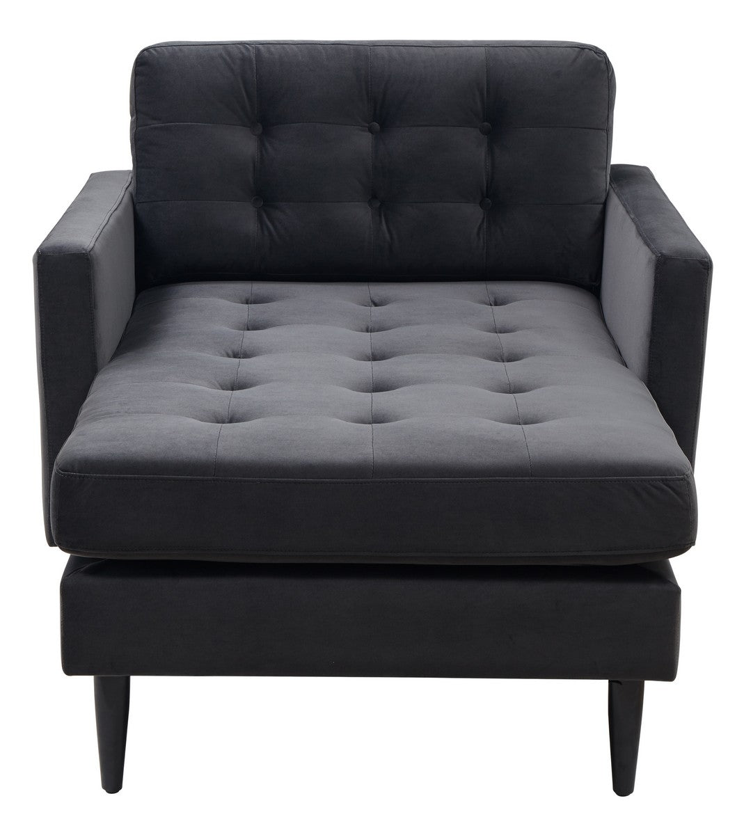 Safavieh Curtis Tufted Chaise - Dark Gray | Lounge Chairs | Modishstore - 3