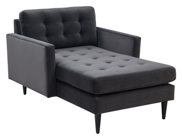 Safavieh Curtis Tufted Chaise - Dark Gray | Lounge Chairs | Modishstore - 2