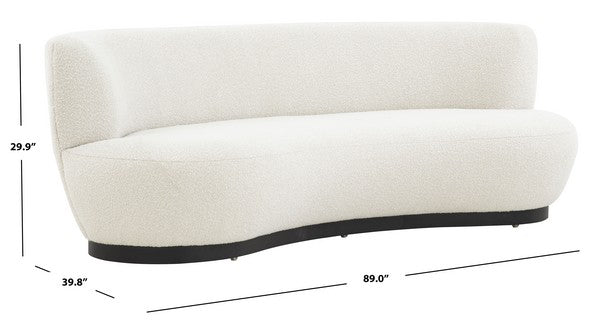 Safavieh Stevie Boucle Curved Back Sofa - Ivory | Sofas | Modishstore - 5