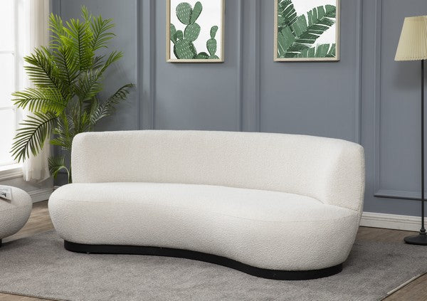 Safavieh Stevie Boucle Curved Back Sofa - Ivory | Sofas | Modishstore