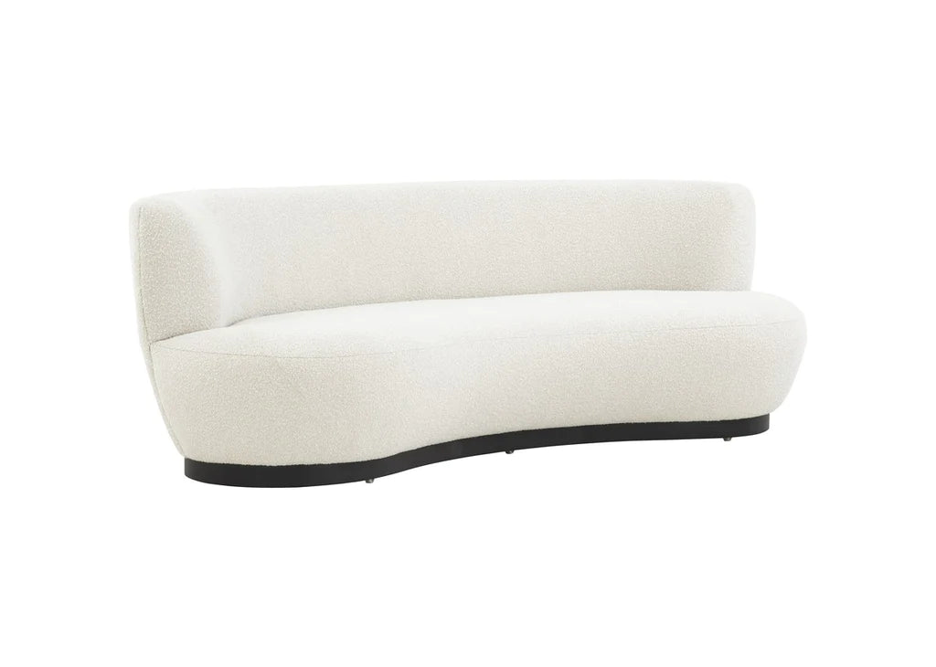 Safavieh Stevie Boucle Curved Back Sofa - Ivory | Sofas | Modishstore - 2