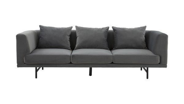 Safavieh Marcy Velvet Sofa - Gray | Sofas | Modishstore - 2