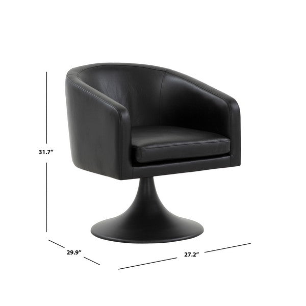 Safavieh Gonzalez Pedastal Chair - Black | Accent Chairs | Modishstore - 3